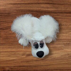 Pound Puppies White Plush Dog Fluffy Ears 1995 Lewis Group  plush stuffed toy